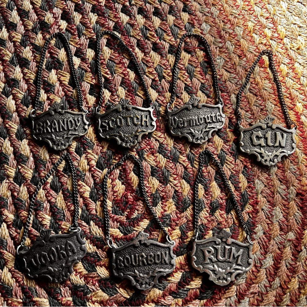 Vintage-Style Decanter Tags - Set of 7